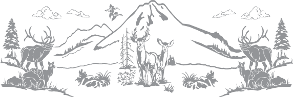 Mountain Scene with Deer and Elk