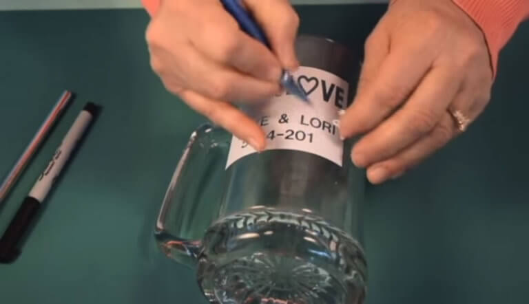 Apply Glass Etching Stencil to Glassware