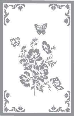 Floral Design with Butterflies and Border