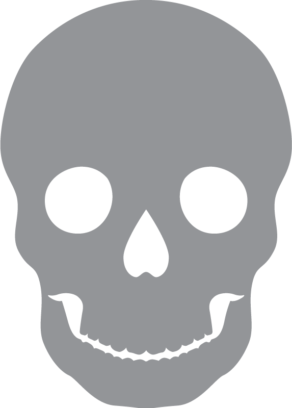 Skull with a smile and heart-shaped nose - Pre-cut Patterns