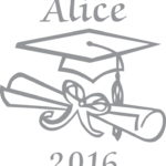 Graduation Cap Diploma with Name and Date
