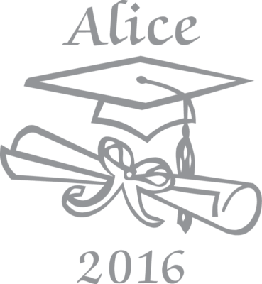 Graduation Cap Diploma with Name and Date